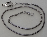 WHISTLE CHAIN Silver-tone with epaulet style hook-nickel
